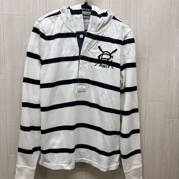 RUGBY 폴로 랄프 로렌 보더 무늬 후드 부착 후드티 L USED