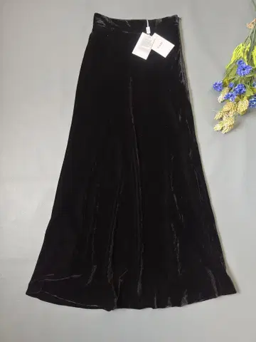 택 포함 미사용 CLANE 클라네 FLOW VELVET SKIRT 블랙