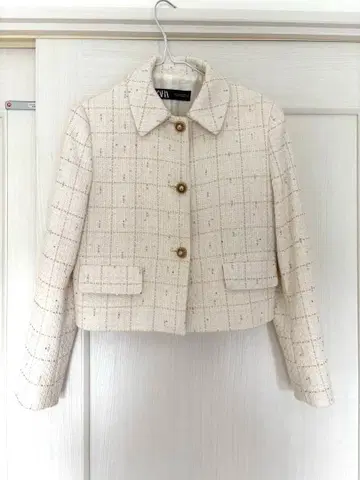 ZARA 아이보리 트위드 자켓