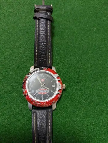 SWATCH 아날로그 손목시계 블랙/빨간색