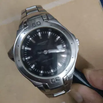 CASIO ARGENT 아날로그 손목시계 스테인리스 스틸 실버/블랙