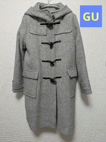 GU 그레이 더플 코트 후드 부착