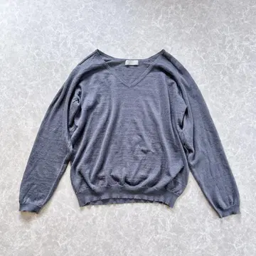 마가렛호웰 코튼 린넨 니트 V넥 린넨 사이즈 2 긴팔 그레이