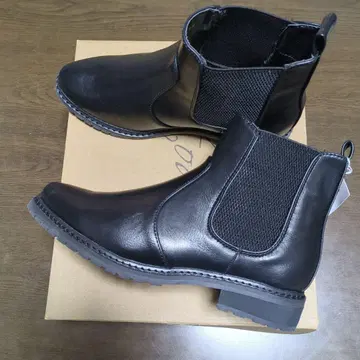 블랙 사이드 고어 부츠 가죽