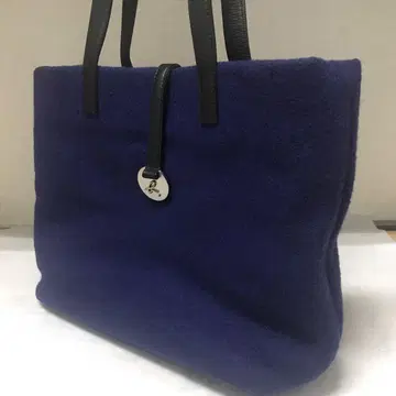 [ 새상품급 ] agnes b. VOYAGE 네이비 울&가죽 토트백