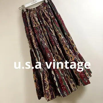 usa vintage 맥시 스커트 롱 스커트 올 패턴