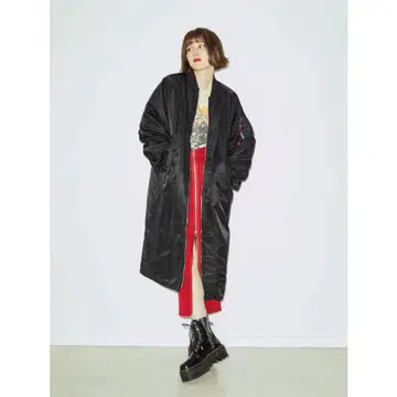 jouetie 롱 MA-1 코트 블랙