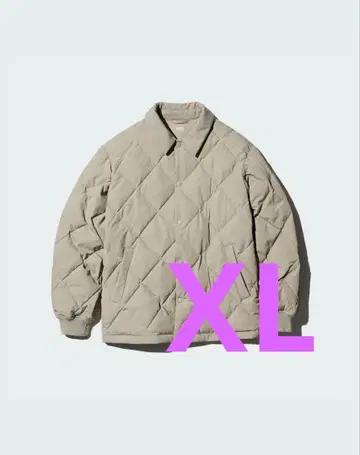 유니클로 퍼프테크 퀼팅 자켓 베이지 XL