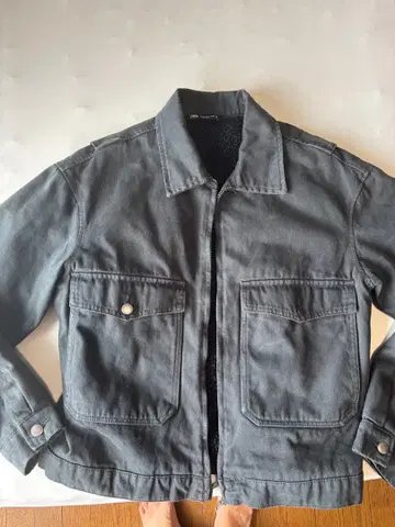 ZARA 남성용 데님 자켓 보아 안감 부착