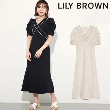 LILY BROWN 반팔 롱 원피스