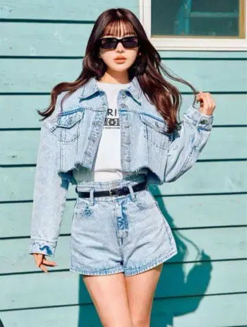 다리치 데님 자켓 숏팬츠 세트