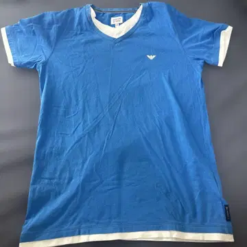ARMANI JUNIOR 파랑 V넥 T셔츠 14A