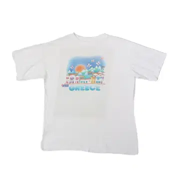 80s 빈티지 그리스 싱글 스티치 폴리 빈티지