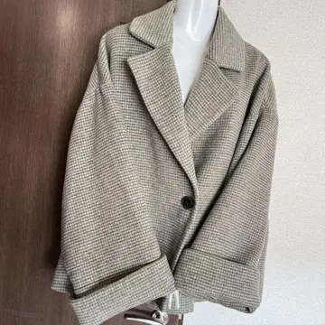 울 자켓 코트 아우터 깅엄 체크 A라인