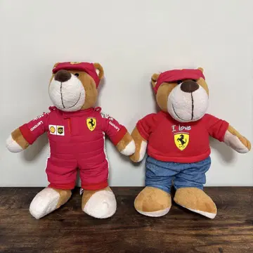 페라리 Ferrari 곰 봉제 인형 2개 세트 레어