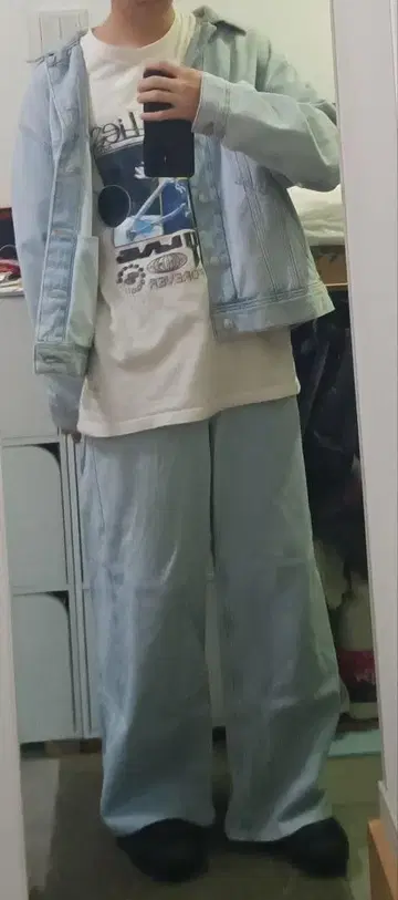 zara 라이트 블루 데님 셋업