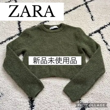 ZARA 올리브 그린 크롭 스웨터