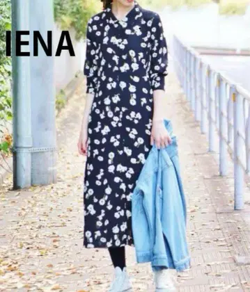 IENA 플라워 프린트 롱 원피스