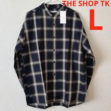 TR 옴브레 체크 밴드 카라 셔츠