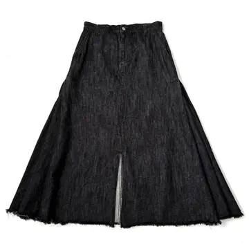 Audrey and John Wad 사이드 플리츠 데님 롱 스커트