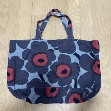 marimekko 꽃무늬 토트백 그레이 빨간색 블랙