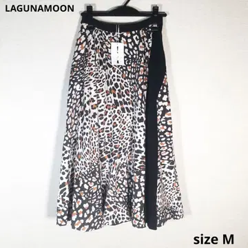 미사용품 LAGNAMOON 롱 스커트 M 레오파드 무늬
