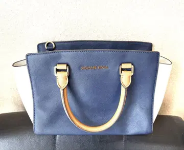MICHAEL KORS 네이비 화이트 핸드백