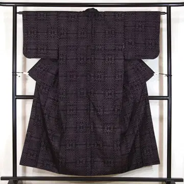 블랙 보라색 순수 실크 유키풍 캐주얼 정견 150cm a610