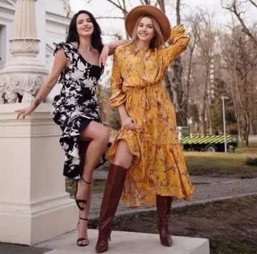 Johanna Ortiz H&M 여성용 긴팔 롱 원피스 M