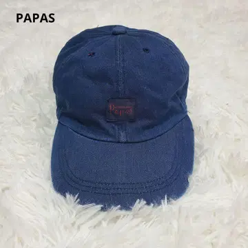 90s 00s 파파스 6패널캡 샴브레이 데님 블루