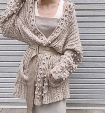 TODAYFUL 아란 니트 가디건 베이지