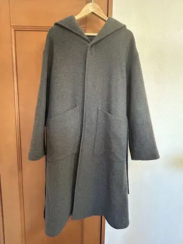 HARE 멜톤 후디드 롱 코트