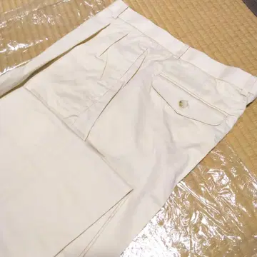 아이보리 화이트 슬랙스 팬츠 바지 면 폴리 혼방 W91 골프?