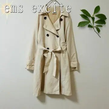 ems excite 트렌치코트 블랙 버튼 (M) 베이지