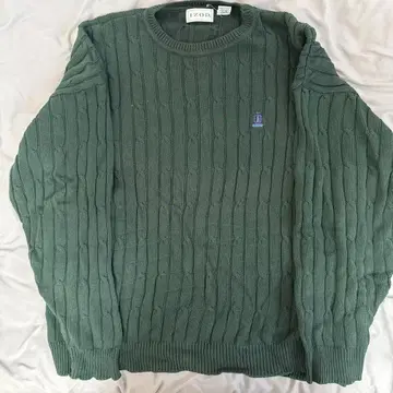 IZOD 다크 그린 리브 스웨터
