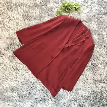 leilian [ M 상당 ] 린넨 울 테일러드 자켓 레드 와인색 버건디