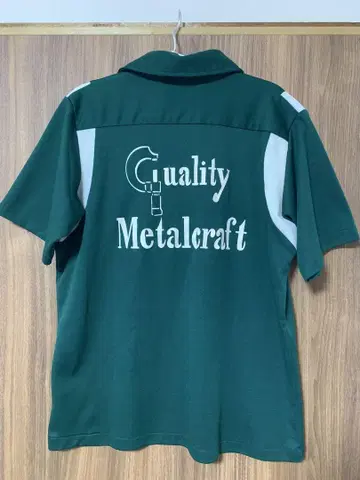 힐튼 빈티지 볼링 셔츠 다크 그린 네임 입