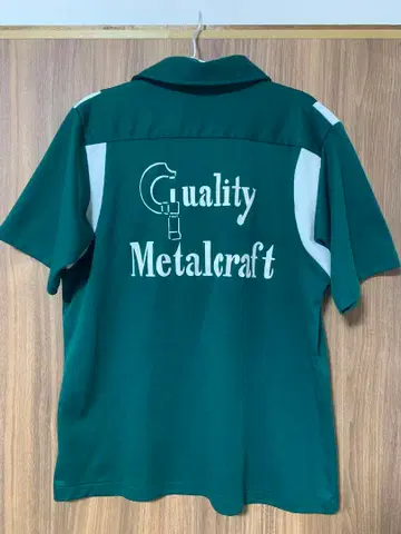 힐튼 빈티지 볼링 셔츠 다크 그린 네임 입