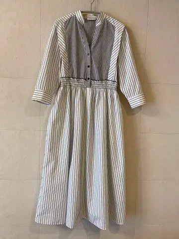 sandro 스트라이프 패턴 긴팔 원피스