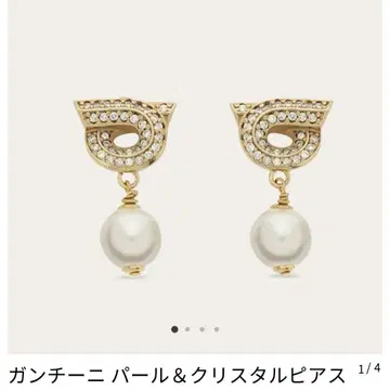 FERRAGAMO 펄 & 크리스탈 귀걸이