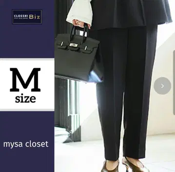 새상품 시마무라 다나카 리나 mysa 테이퍼드 팬츠 블랙 M