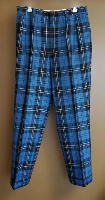VAN Jacket 체크 무늬 팬츠 블루 계열