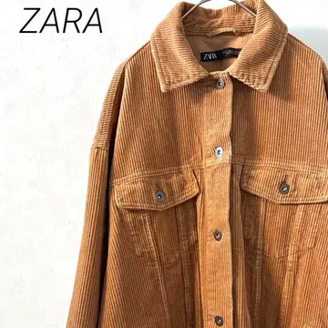 [ 새상품급 ] ZARA 코듀로이 자켓 포켓 부착 오버 사이즈 심플