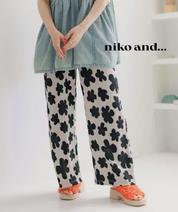 niko and - 니코앤드 DRY 쿠쉬 이지 팬츠 아이보리 플라워