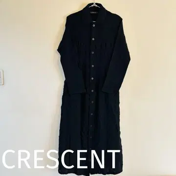CRESCENT 롱 원피스 울 블랙 셔츠 원피스 긴팔 일본제