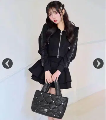프릴 스커트 셋업 michellMacaron 블랙