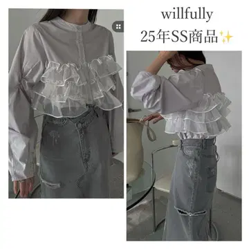 willfully 오간자 프릴 레이어드 셔츠