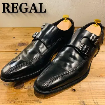 [ 컨디션 최상 ] REGAL 리걸 더블 몽크 블랙 25.5cm 일본제