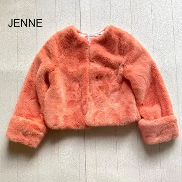 JENNE 에코 퍼 노카라 자켓 핑크 S