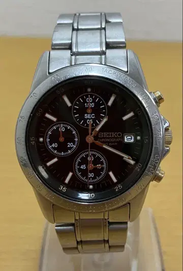 SEIKO 크로노그래프 손목시계 작동 확인됨